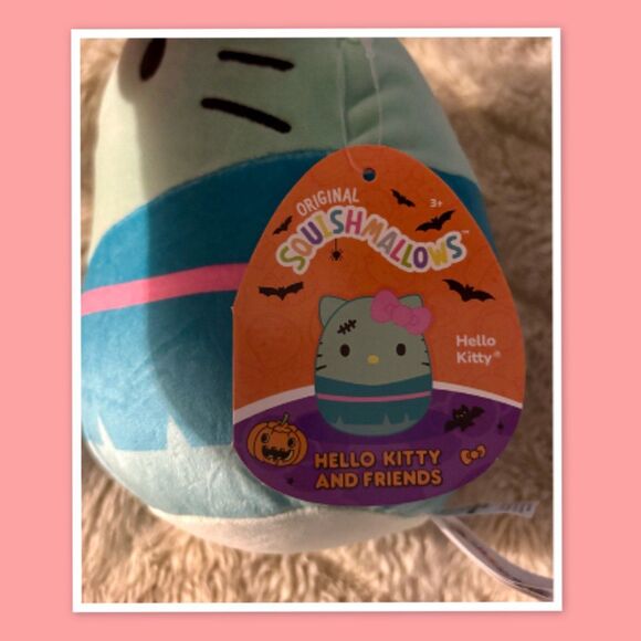 Squishmallows Sanrio Hello Kitty 8" Plush Halloween Frankenstein Stitch Green - Picture 2 of 3